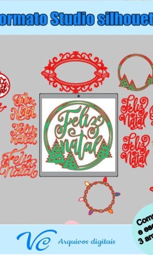 M100- Arquivo Corte Topo de bolo Frases Feliz Natal -01