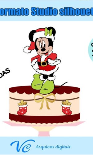 M118- Arquivo Corte Topo de bolo Minnie Natal -02