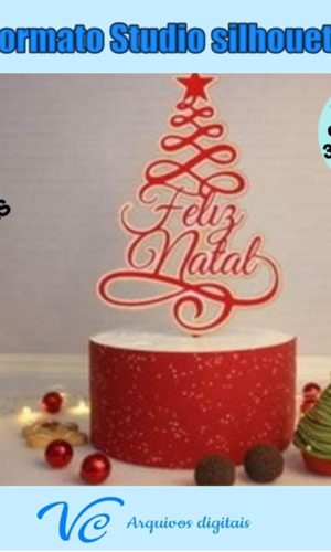 M123- Arquivo Corte Topo de bolo Frases Feliz Natal -04