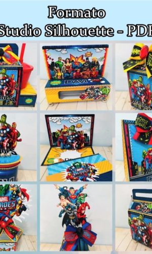 M521- Arquivo de Corte Super Heróis - Encontro de Heróis