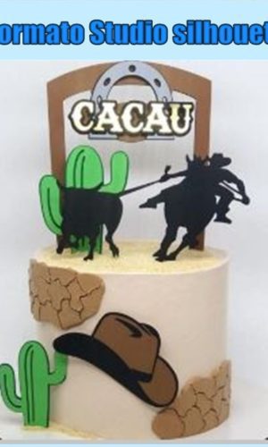 M78- Arquivo de Corte Topo Bolo Cowboy Vaqueiro Vaquejada 05