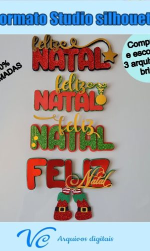 M98- Arquivo Corte Topo de bolo Frases Feliz Natal -02