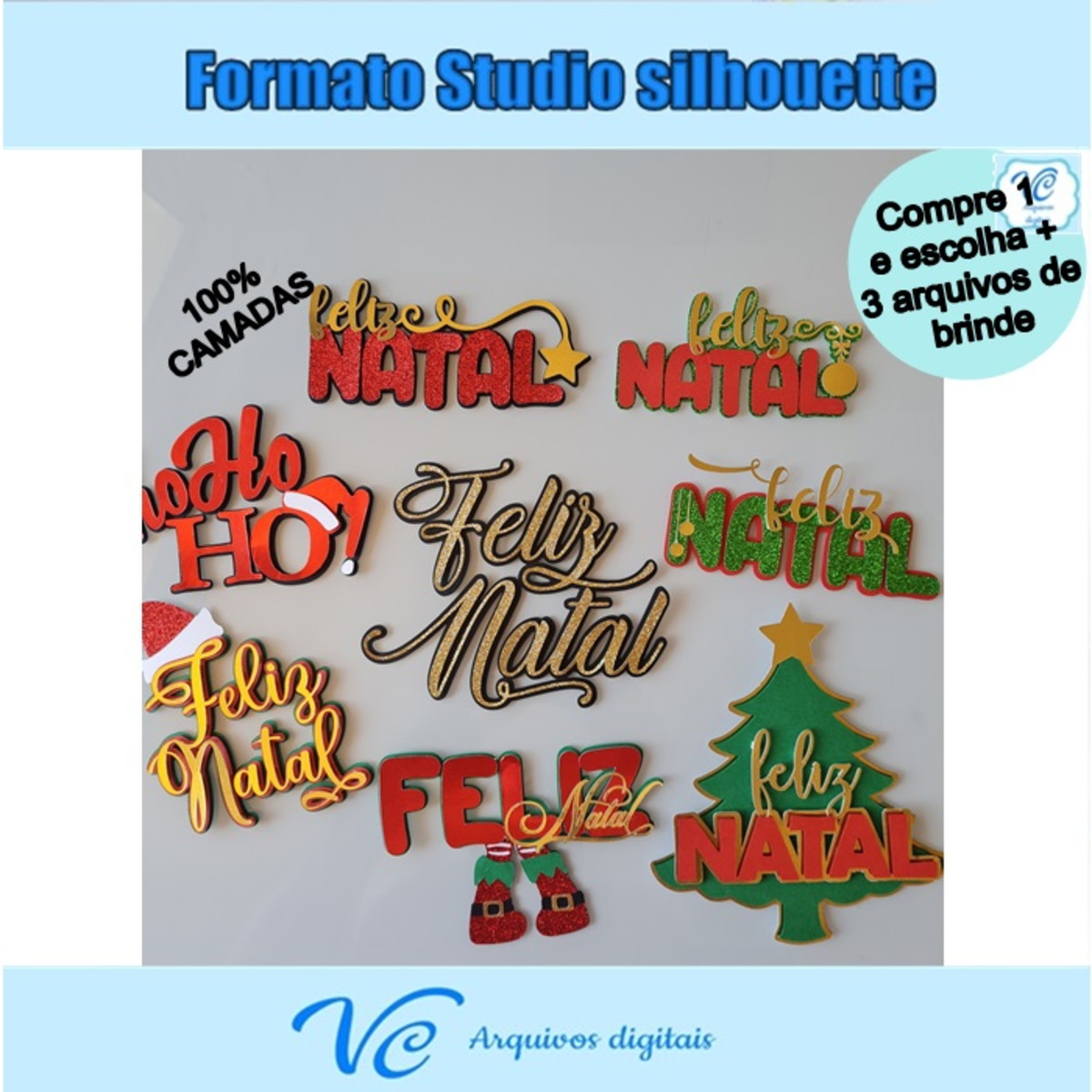 M99- Arquivo Corte Topo de bolo Frases Feliz Natal -03