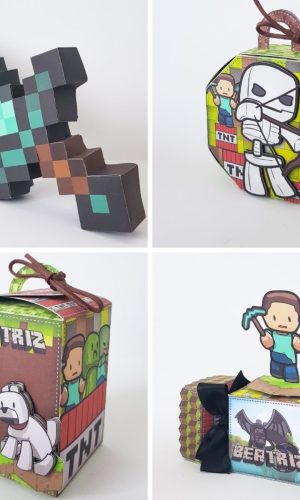 Minecraft - Artes Studio, pdf e Png para Festas - 1503