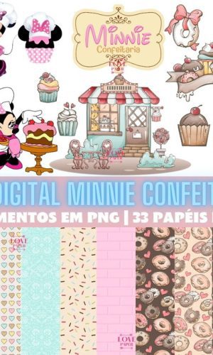 Minnie Confeiteira Kit Digital