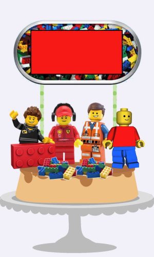 Pague 1 e Leve 2 Topo de Bolo Lego Arquivo de Corte