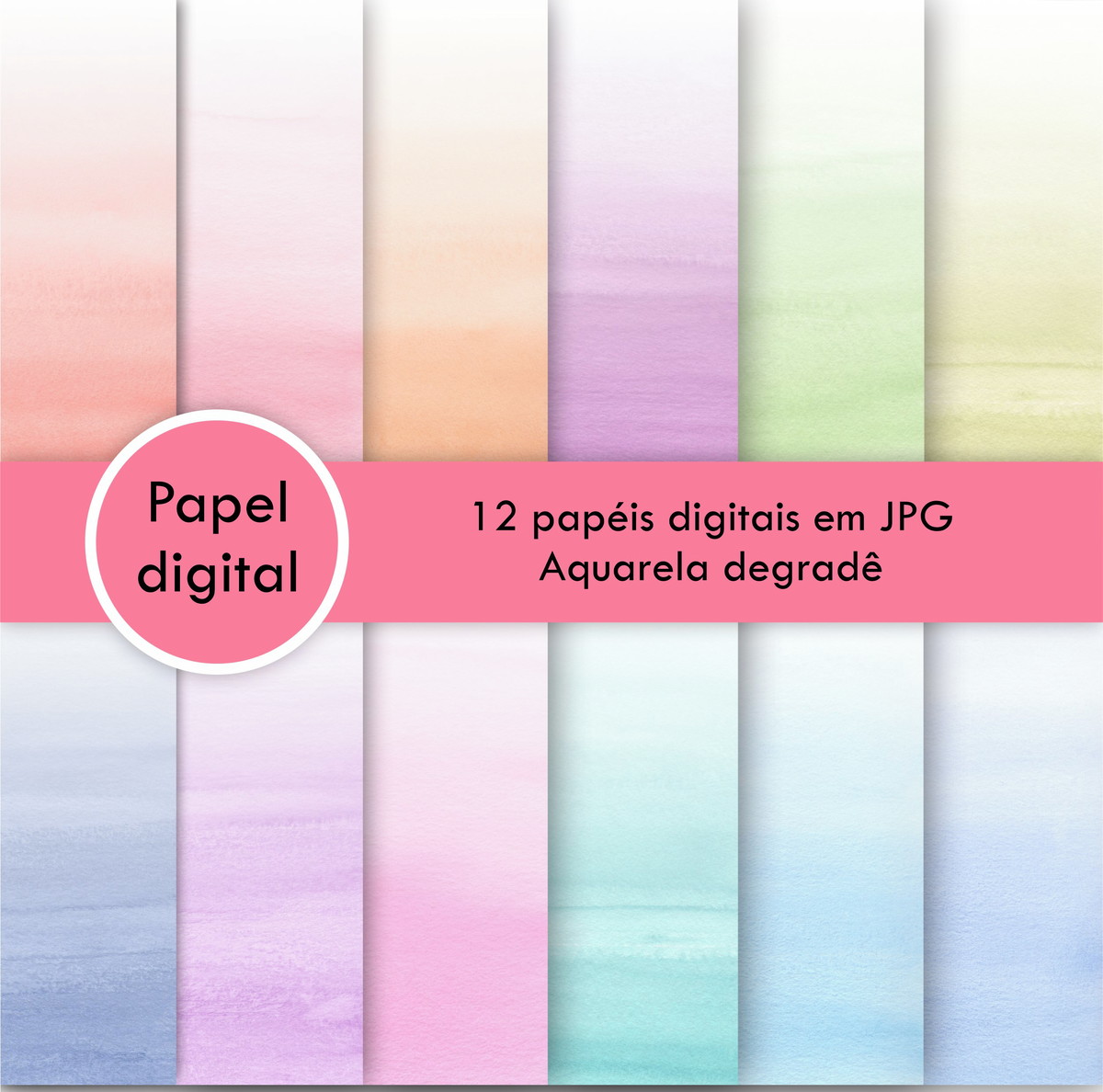 Papel Digital - Aquarela Degradê