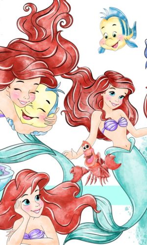Pequena Sereia Aquarela Kit Digital Compre 1 Leve 3.....
