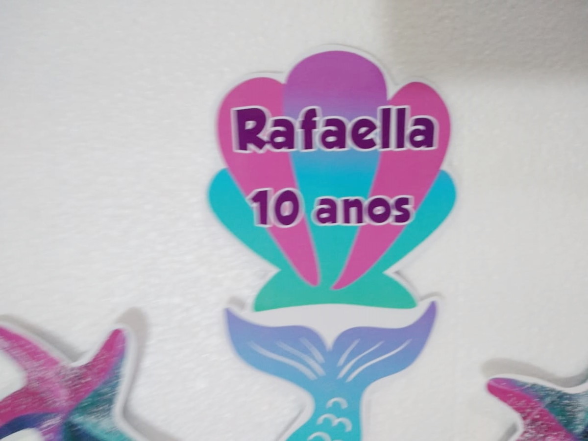Sereia topo de bolo personalizado pronta entrega - Imagem 4
