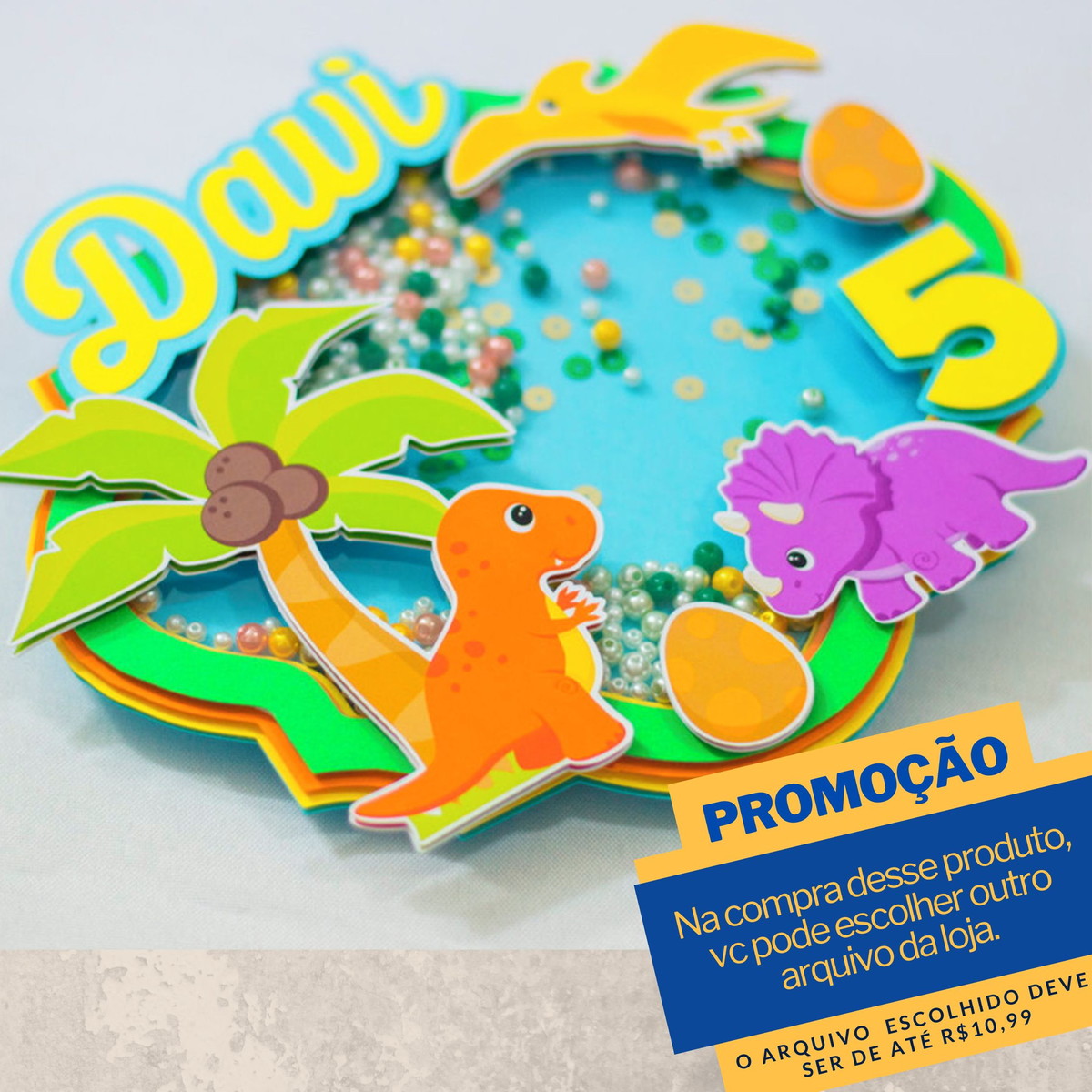Studio/pdf Arquivo de Corte Shaker Topo de Bolo Dinossauros
