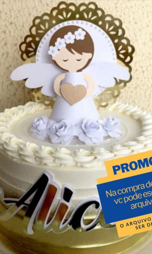 Studio/pdf Arquivo de Corte Topo de Bolo Batizado