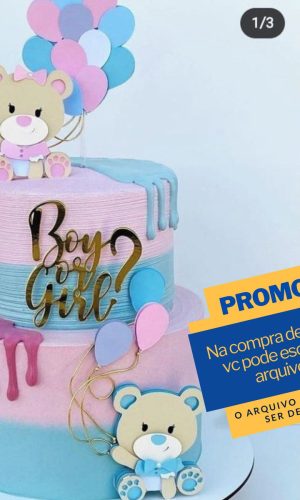 Studio/pdf Arquivo de Corte Topo de Bolo Chá Revelação -043