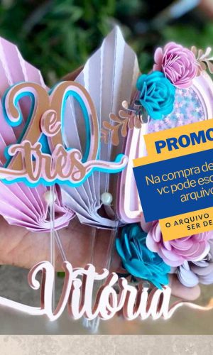 Studio/pdf Arquivo de Corte Topo de Bolo Feminino -048