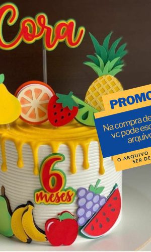 Studio/pdf Arquivo de Corte Topo de Bolo Frutinhas