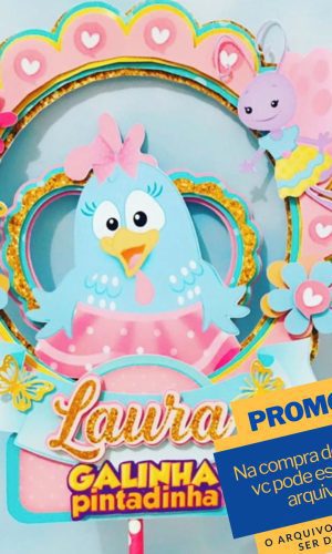 Studio/pdf Arquivo de Corte Topo de Bolo Galinha Pintadinha