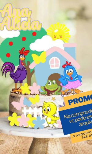 Studio/pdf Arquivo de Corte Topo de Bolo Galinha Pintadinha