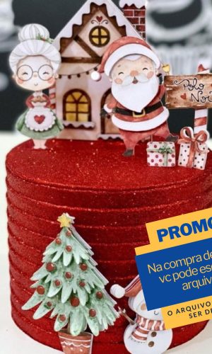 Studio/pdf Arquivo de Corte Topo de Bolo Natal Aquarelado