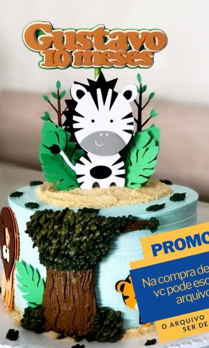 Studio/pdf Arquivo de Corte Topo de Bolo Safari Zebra -016