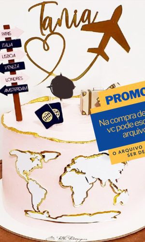 Studio/pdf Arquivo de Corte Topo de Bolo Viagem -001