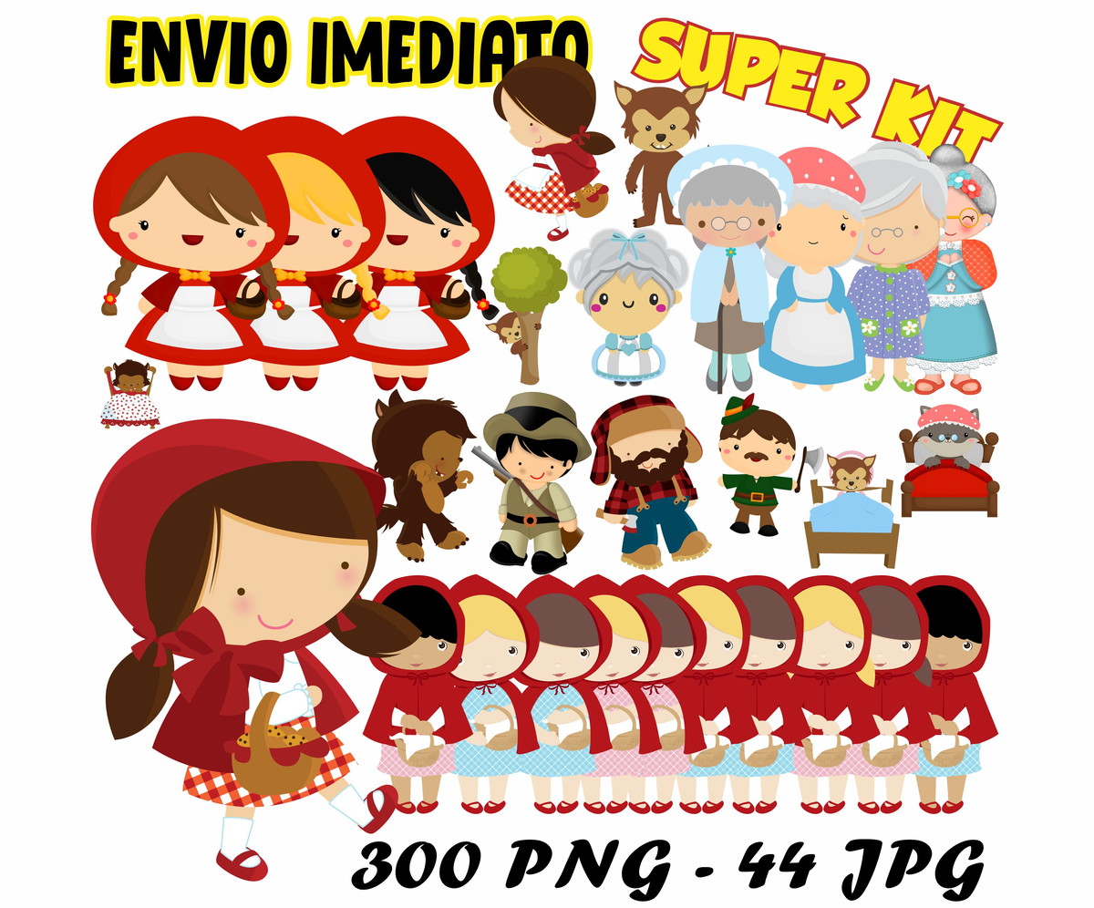 Super kit Digital Chapeuzinho Vermelho Cute