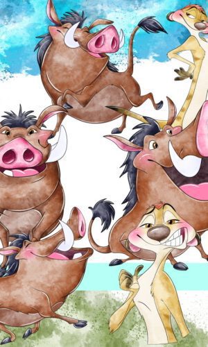 Timão & Pumba Aquarela ,kit Digital Compre 1 Leve 3