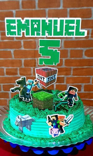 Arquivo Digital Toopper de Bolo Minecraft