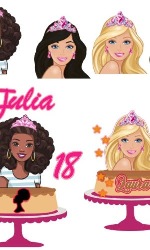 Topo Barbies Loira Morena e Afro + 4 Arquivos a Sua Escolha
