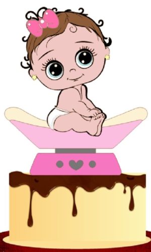 Topo Bebê Menina em Camadas - Arquivo Digital