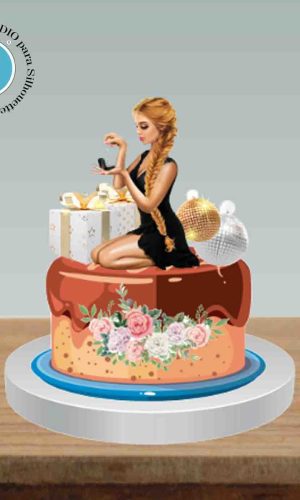 TOPO DE BOLO BOAS FESTAS MULHER - ARQUIVO DIGITAL