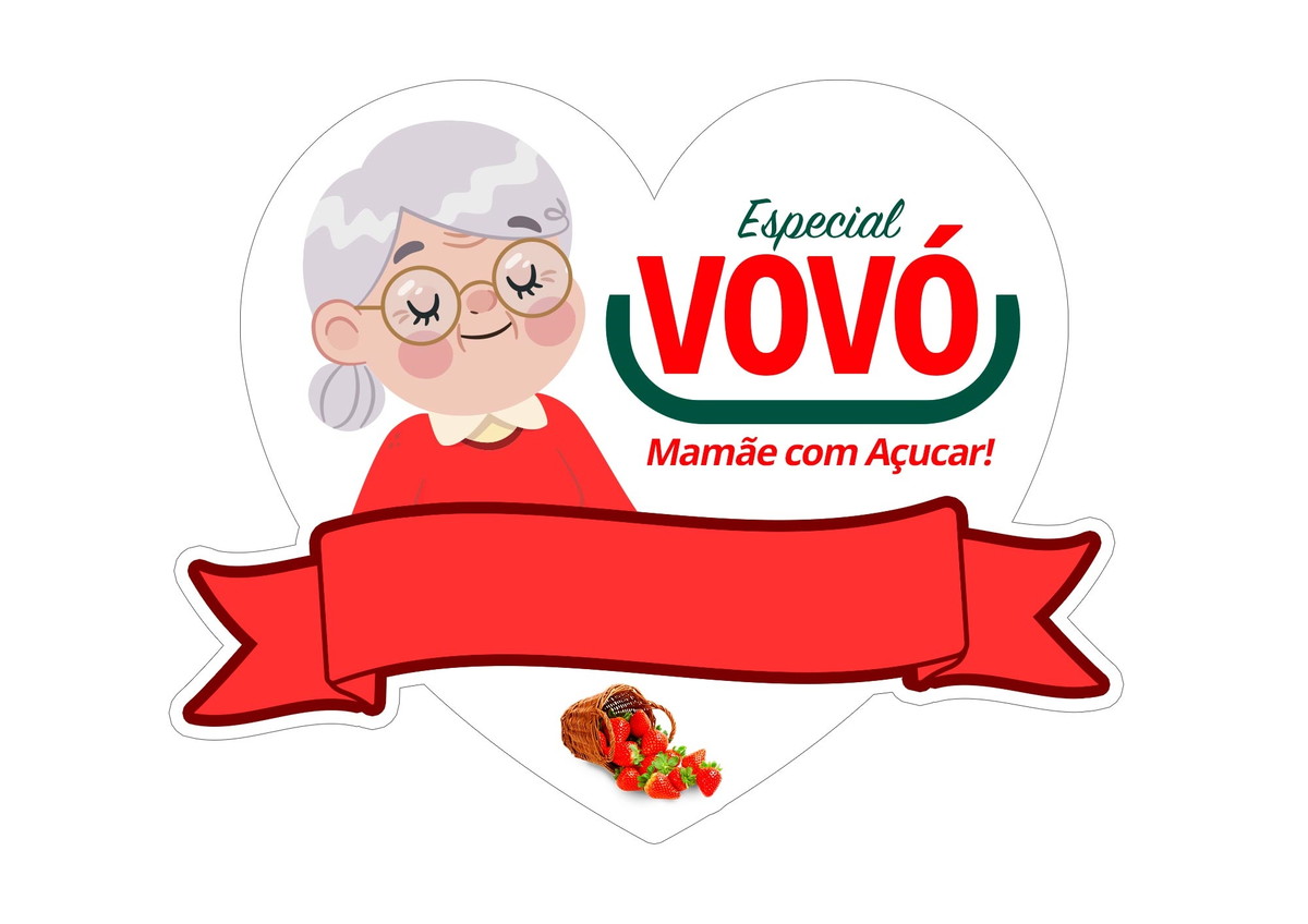 Topo Bolo Arquivo Corte Silhouette Vovó açúcar Dia das Mães