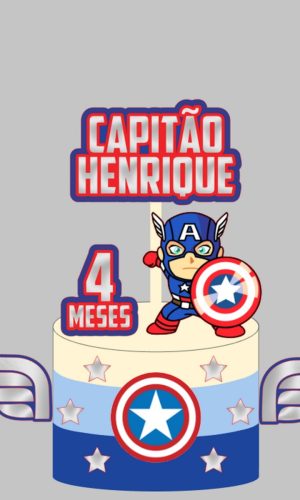 Topo Capitão América- Arquivo De Corte Silhouette (cód T256)