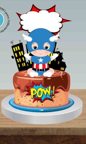TOPO DE BOLO CAPITAO AMERICA CUTE - ARQUIVO DIGITAL