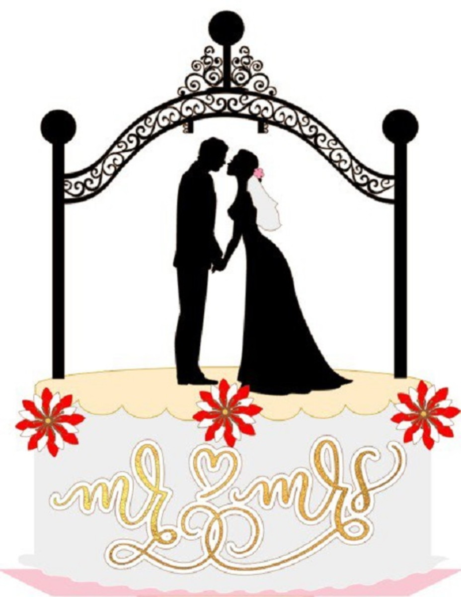 Topo Casamento Silhueta Mr e Mrs + 4 Arquivos de Brinde