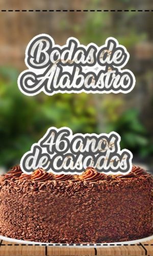 Topo de Bolo Bodas de Alabastro - Ref 4682 Arquivo Digital