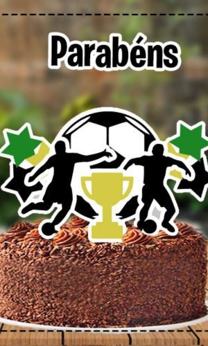 Topo de Bolo Futebol Taça - Ref 5287 Arquivo Digital