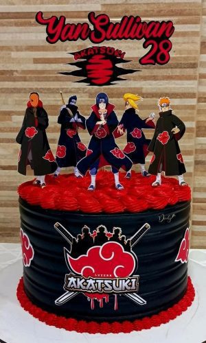 Topo de Bolo Akatsuki