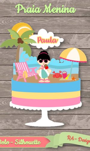Topo de Bolo Alice no Praia Menina