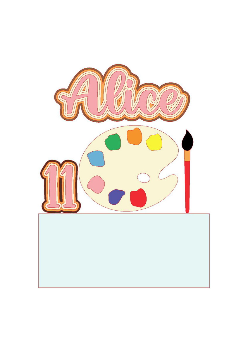 Topo de Bolo Aquarela Arquivo de Corte