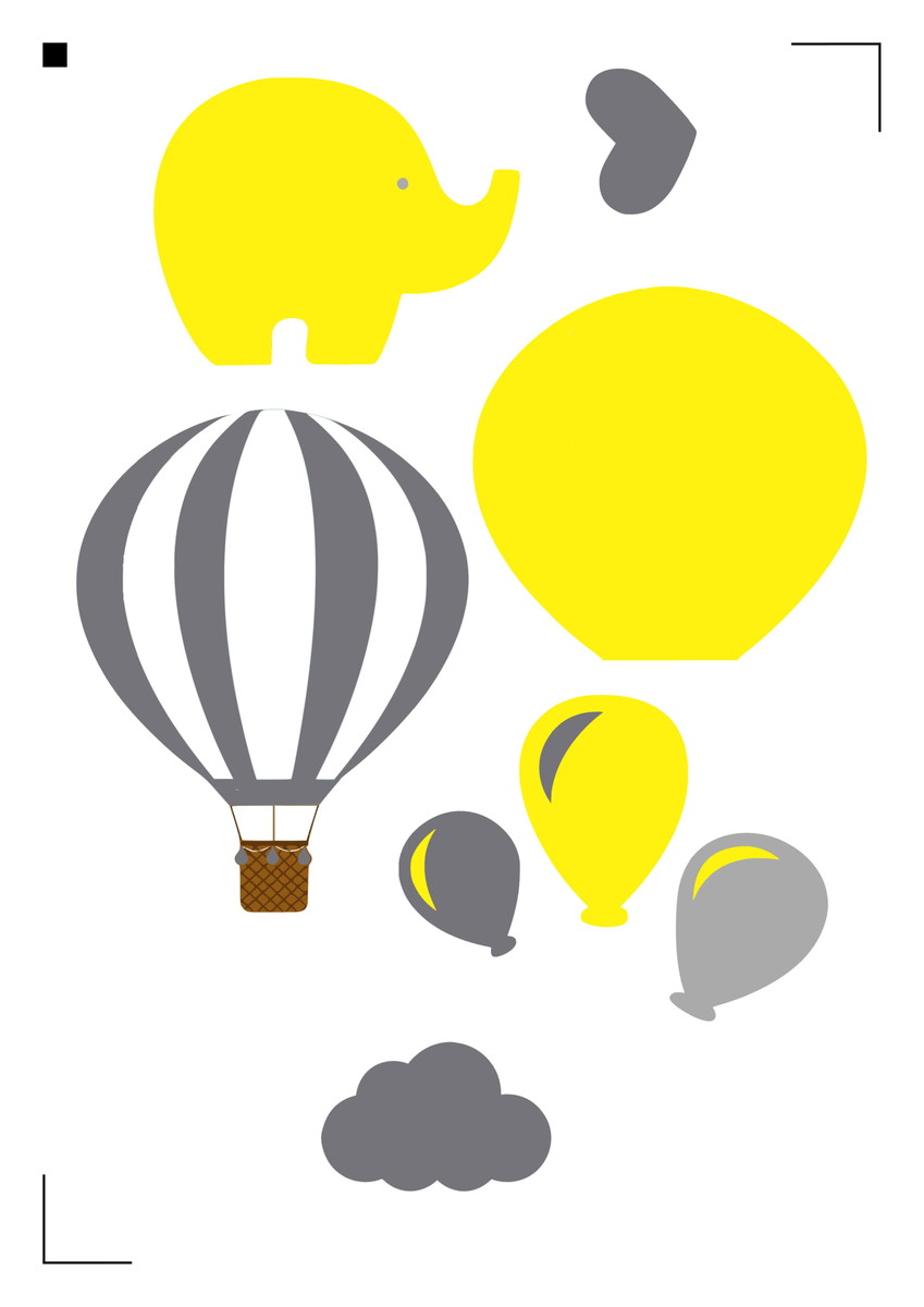 Topo de bolo Arquivo de Corte Silhouette Elefantinho Amarelo - Imagem 3