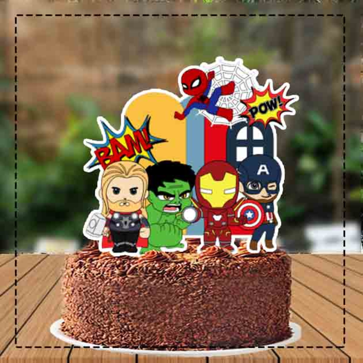 Topo de Bolo Avengers Cute - Ref 3996 Arquivo Digital