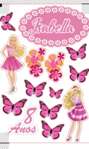 TOPO DE BOLO BARBIE - ARQUIVO DE CORTE SILHOUETTE