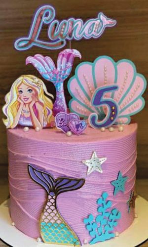 Topo de Bolo Barbie Sereia Arquivo de Corte