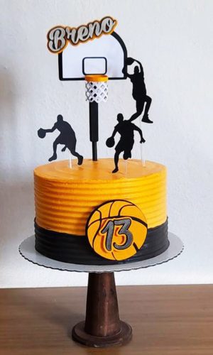 Topo De Bolo Basquete Luxo