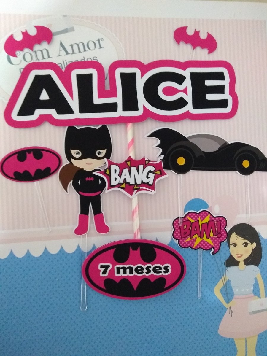 Topo de Bolo batgirl