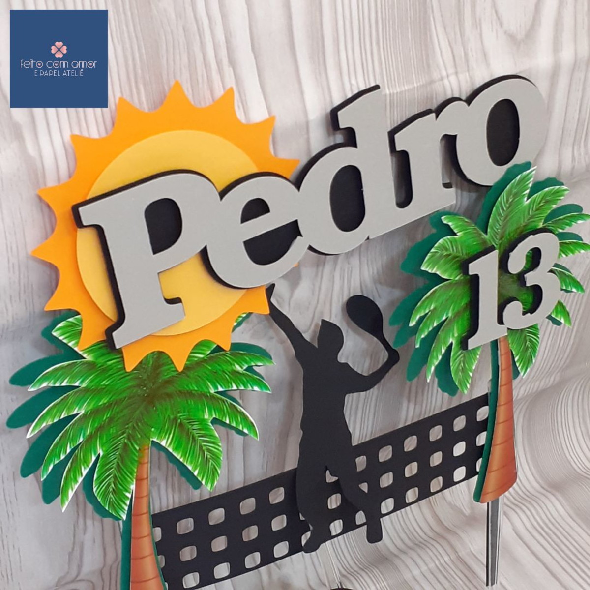 Topo de Bolo - Beach Tennis - Imagem 3