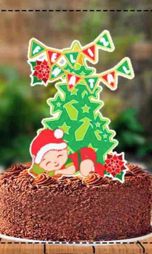 Topo de Bolo Natal Bebê Dormindo Menino 3956 Arquivo Digital