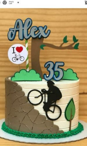 Topo de bolo Bicicleta em camadas - Arquivo de Corte