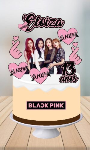 Topo de Bolo Black Pink
