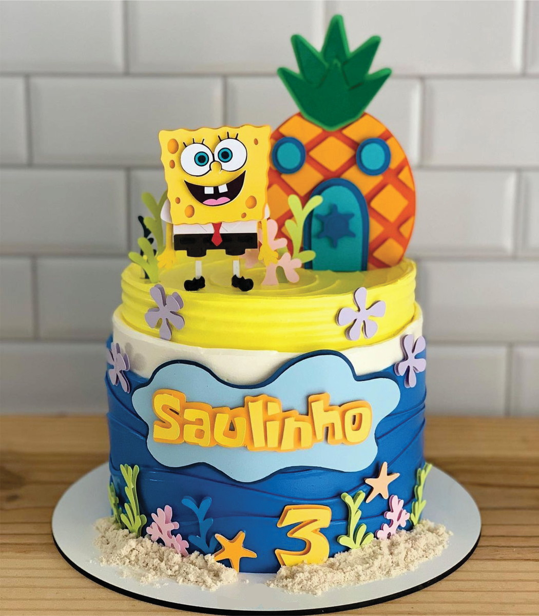 Topo de Bolo Bob Esponja Arquivo de Corte