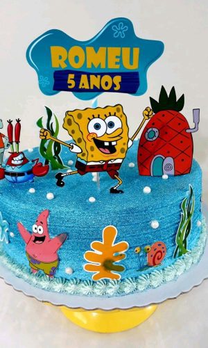 Topo de Bolo Bob Esponja